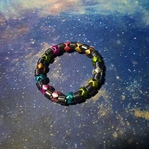 metallic bead bracelet